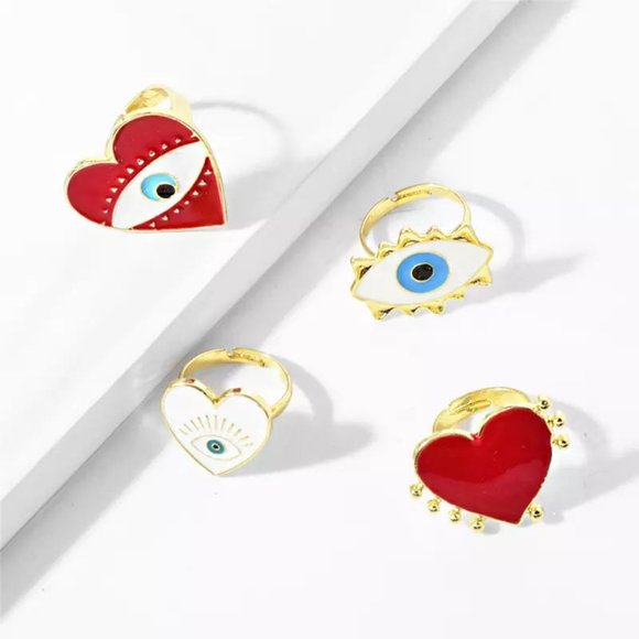 Red eye-heart ring ❤️ - Picture 2 of 2